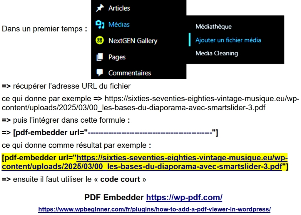 Tutoriel PDF Embedder
